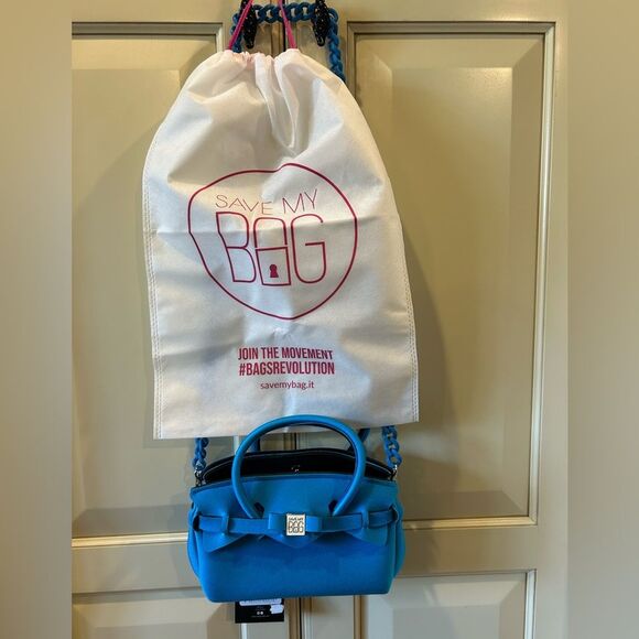 Save My Bag Electric Blue Satchel/Crossbody with Bow Detail - Picture 5 of 7